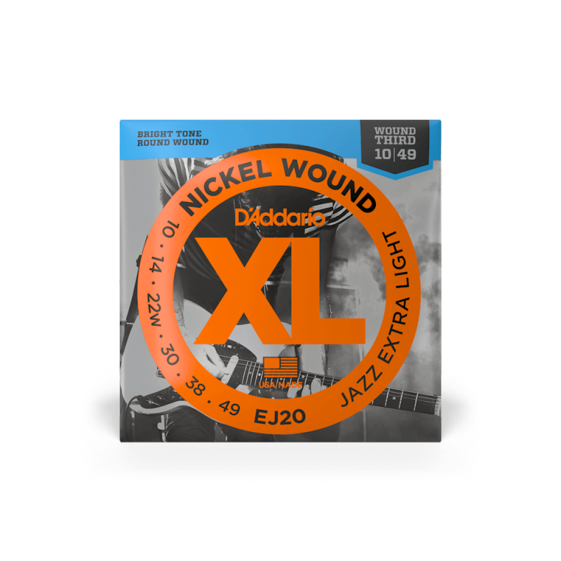 Набор струн D'ADDARIO EJ20 XL NICKEL WOUND JAZZ EXTRA LIGHT (10-49)